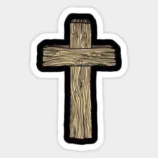 Wooden cross Sticker